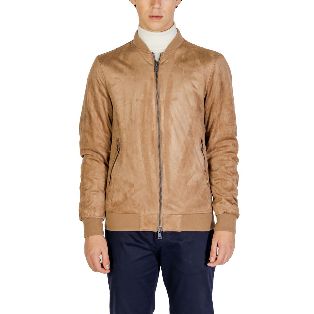Beige Polyester Jackets & Coat - ventzia