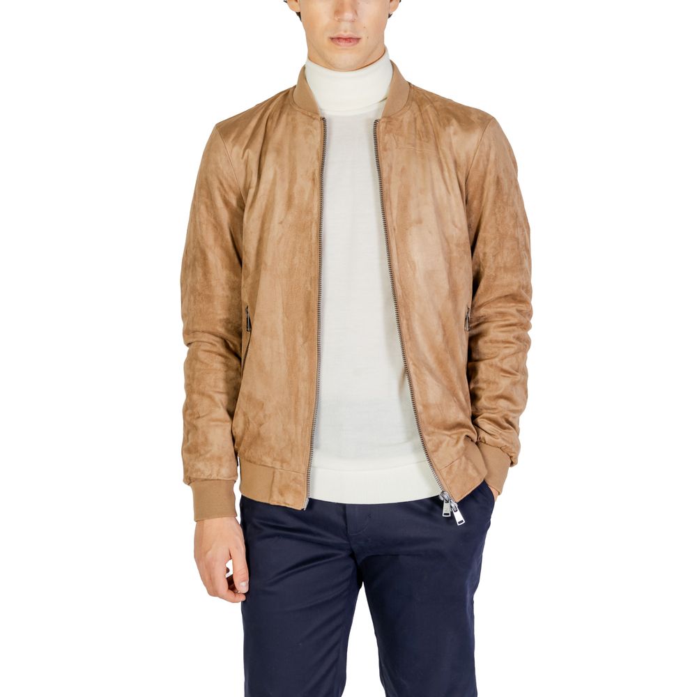 Beige Polyester Jackets & Coat - ventzia