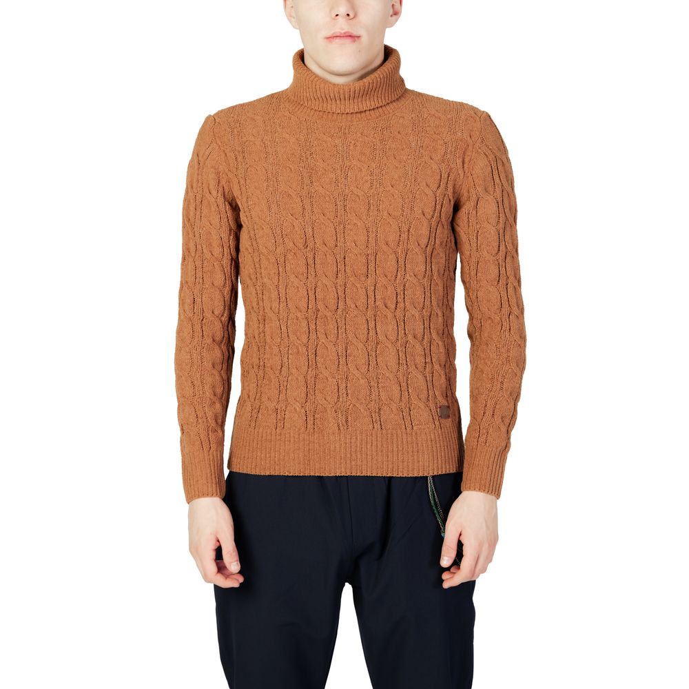 Brown Synthetic Turtleneck - ventzia