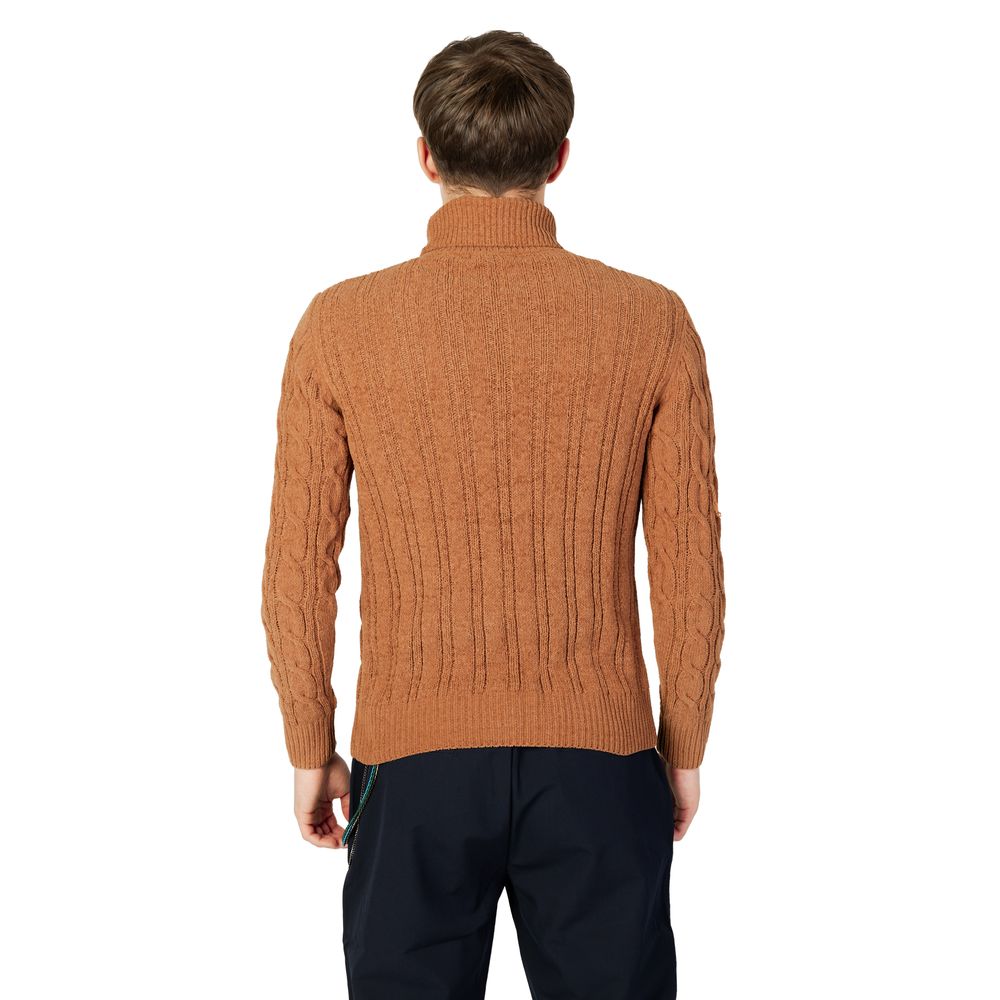 Brown Synthetic Turtleneck - ventzia