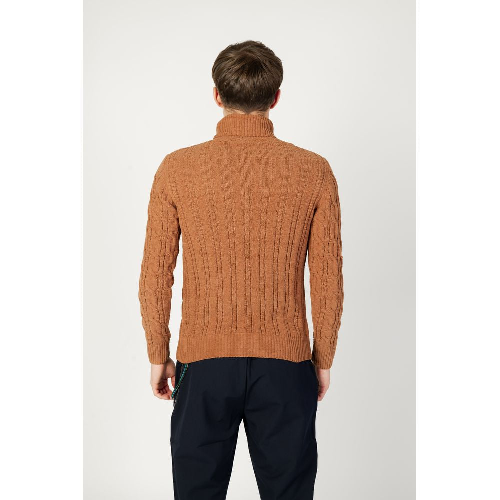 Brown Synthetic Turtleneck - ventzia