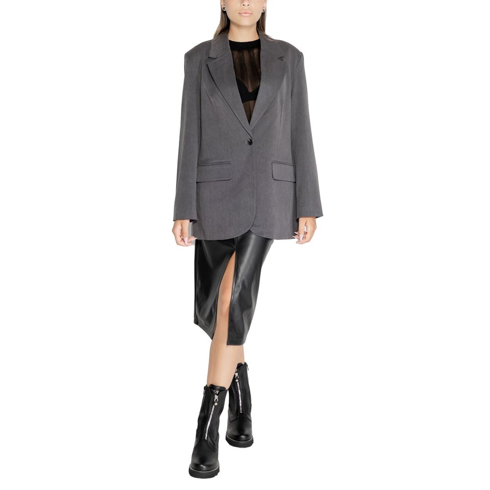 Gray Recycled Polyester Blazer - ventzia