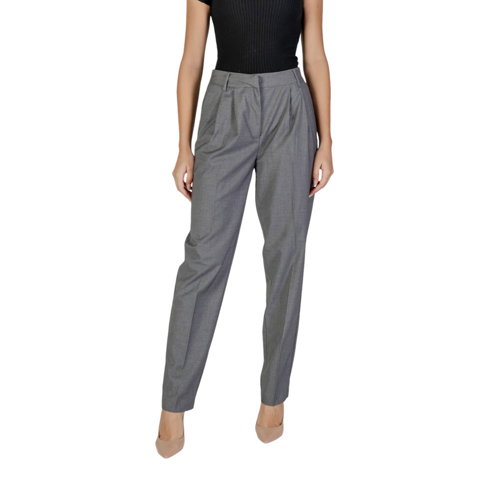 Gray Polyester Pant - ventzia