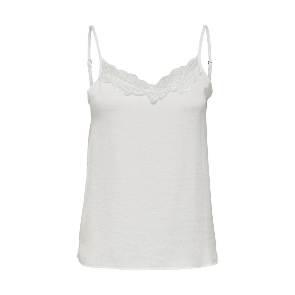 White Polyester Tank Top - ventzia
