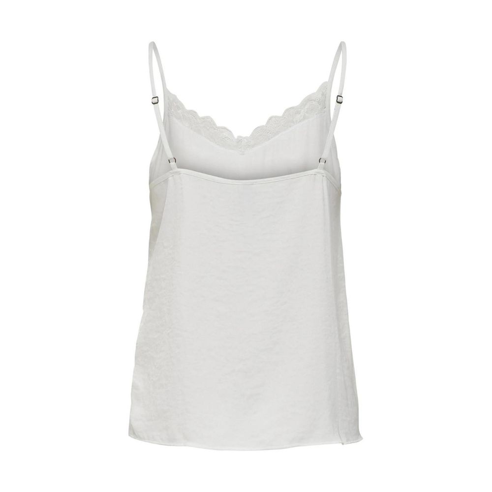 White Polyester Tank Top - ventzia