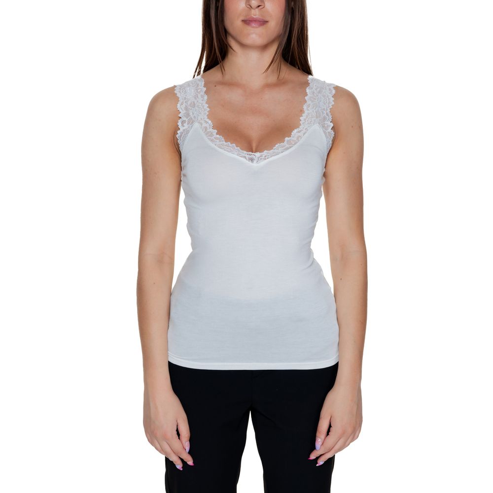 White Viscose Tank Top - ventzia