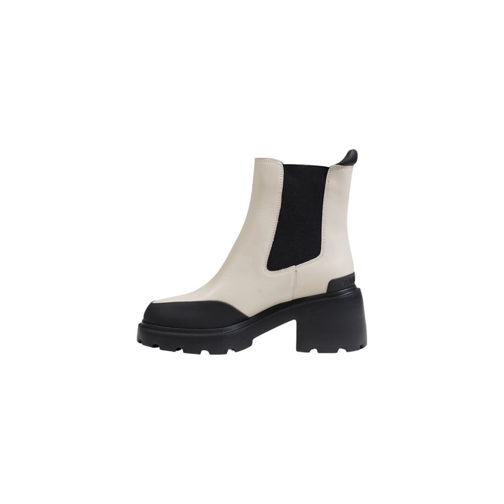 Beige Leather Ankle - ventzia