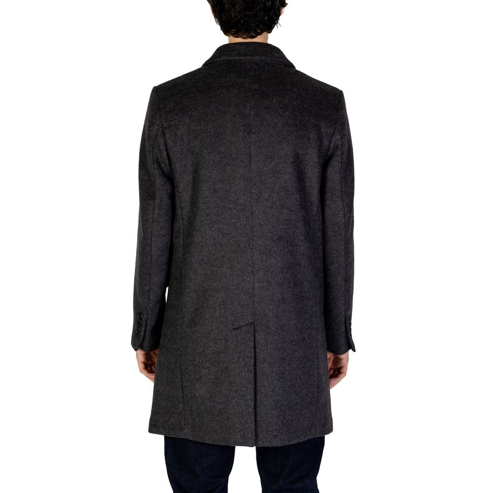 Gray Polyester Coat - ventzia