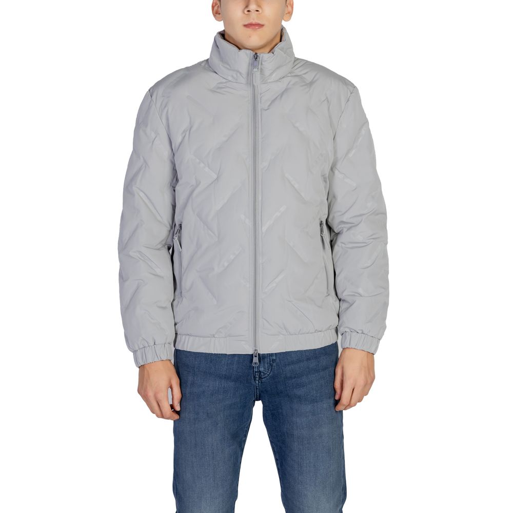 Gray Polyester Jackets & Coat - ventzia