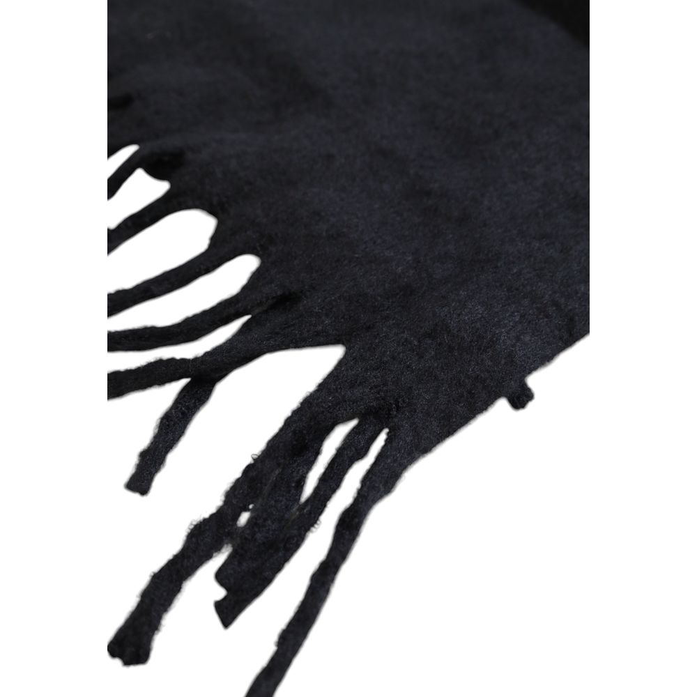 Black Polyester Scarf - ventzia