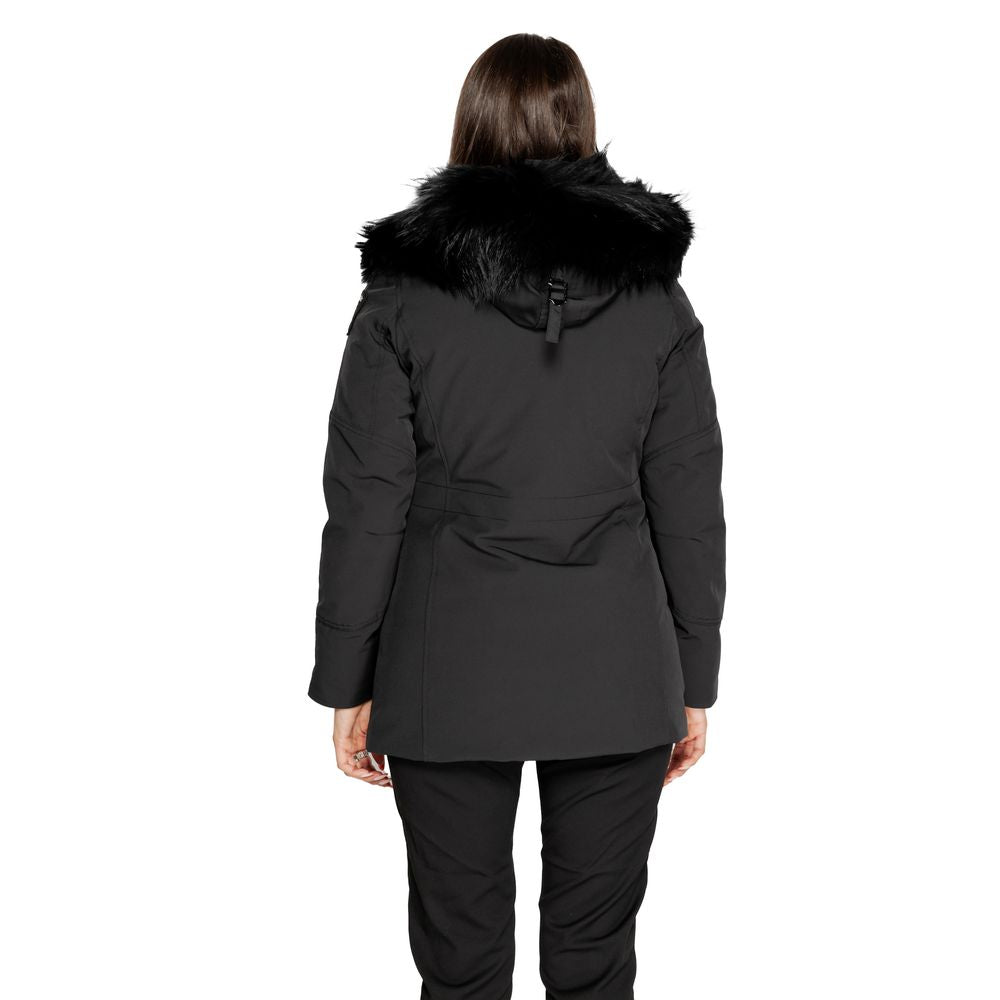 Black Polyester Parka - ventzia