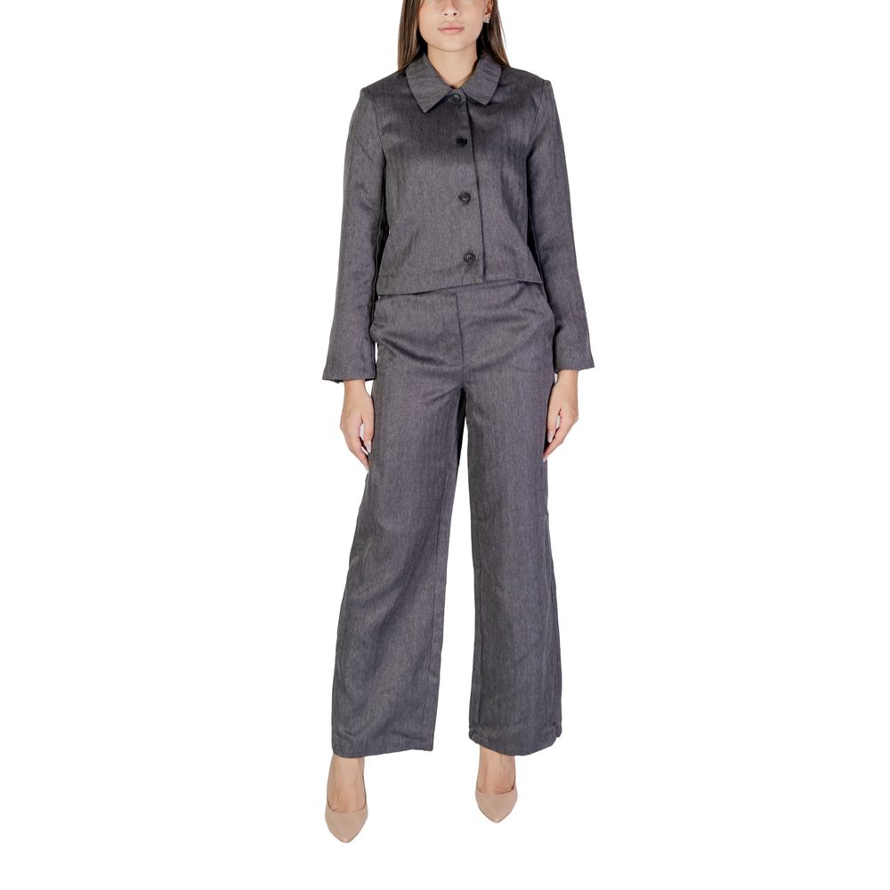 Gray Polyester Blazer - ventzia