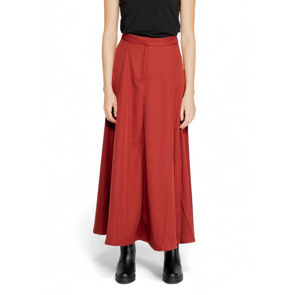 Red Polyester Skirt - ventzia