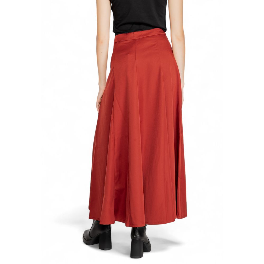 Red Polyester Skirt - ventzia