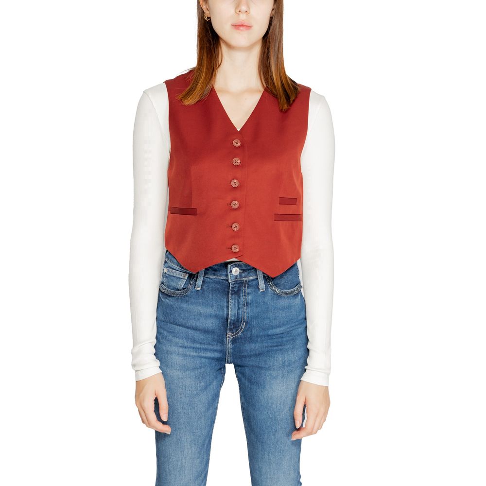 Red Polyester Waistcoat