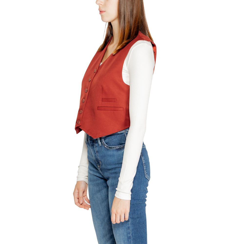 Red Polyester Waistcoat