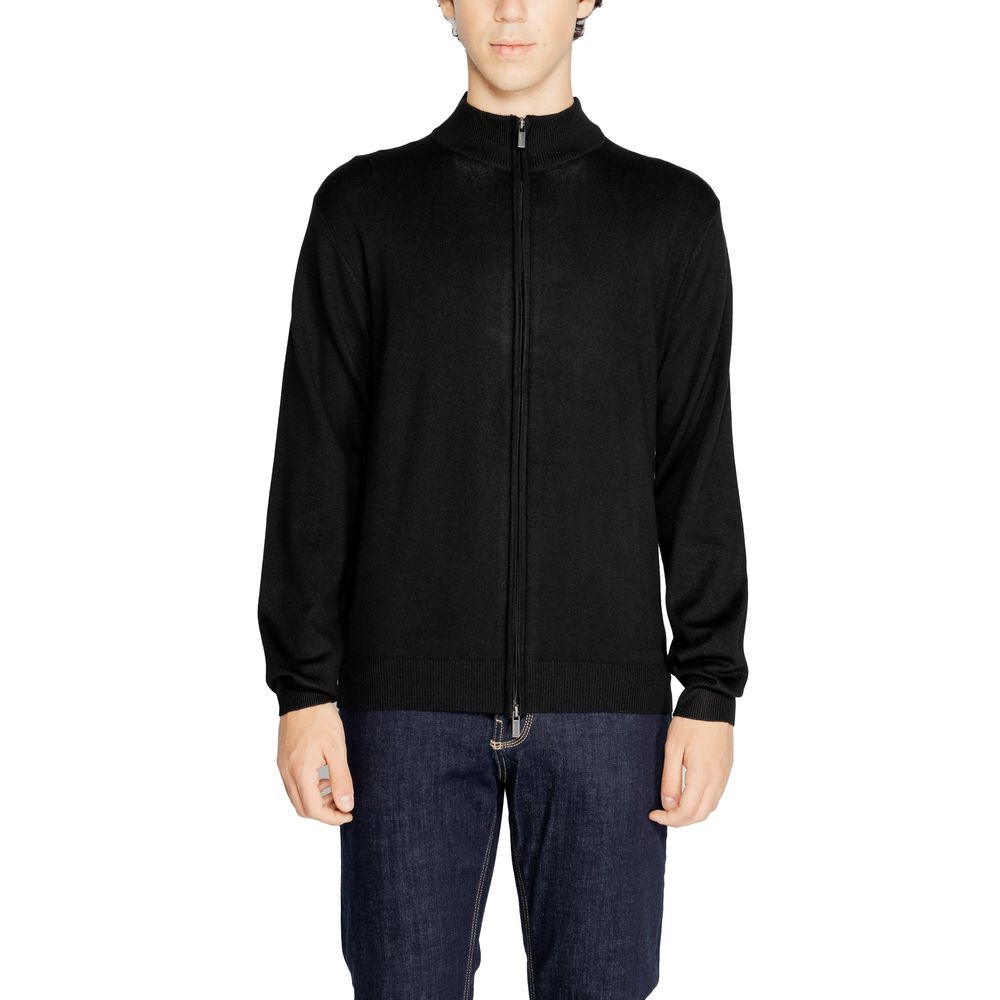 Black Viscose Cardigan - ventzia