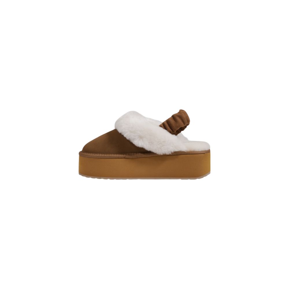Beige Suede Leather Platform