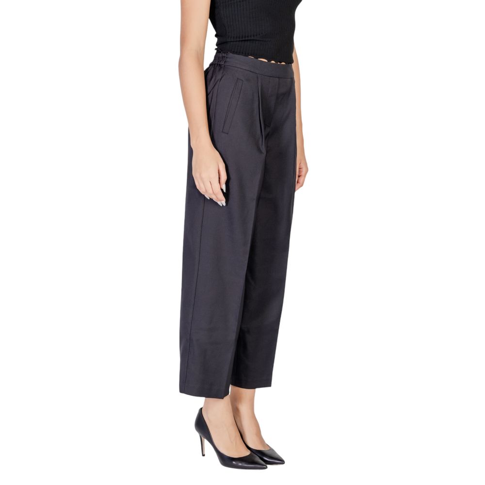 Black Polyester Pant - ventzia