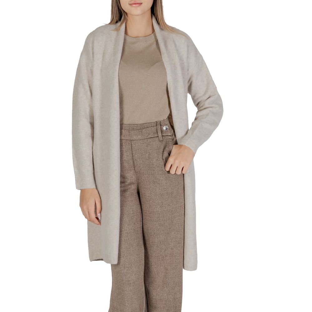 Beige Polyester Cardigan - ventzia