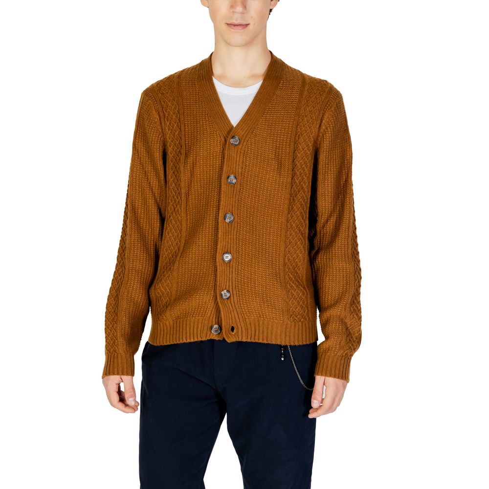 Beige Polyester Cardigan - ventzia