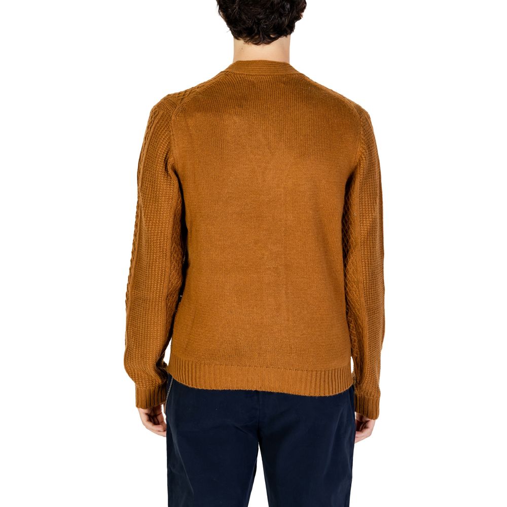 Beige Polyester Cardigan - ventzia