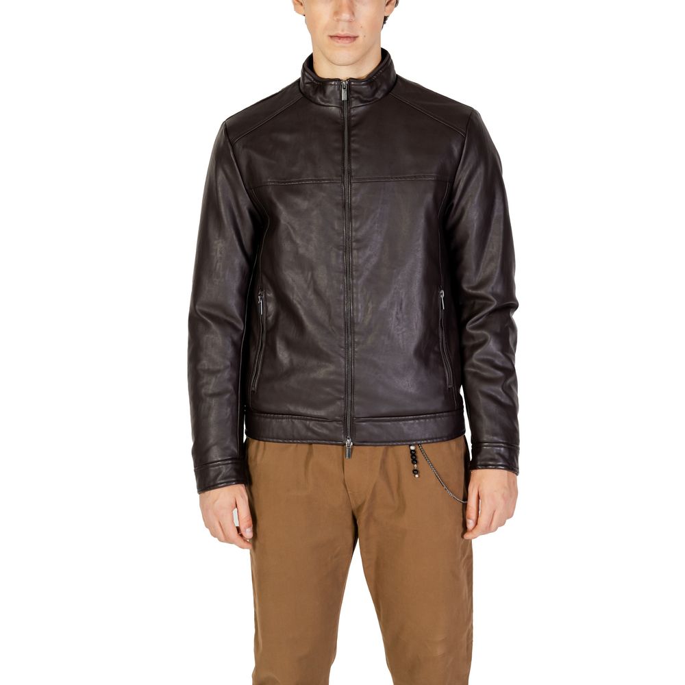Brown Viscose Jackets & Coat - ventzia