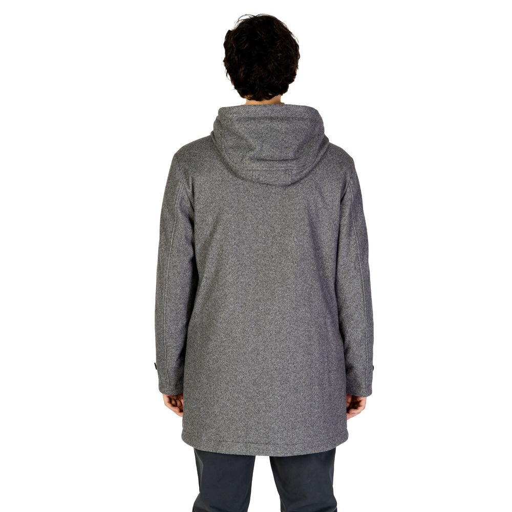 Gray Polyester Coat - ventzia