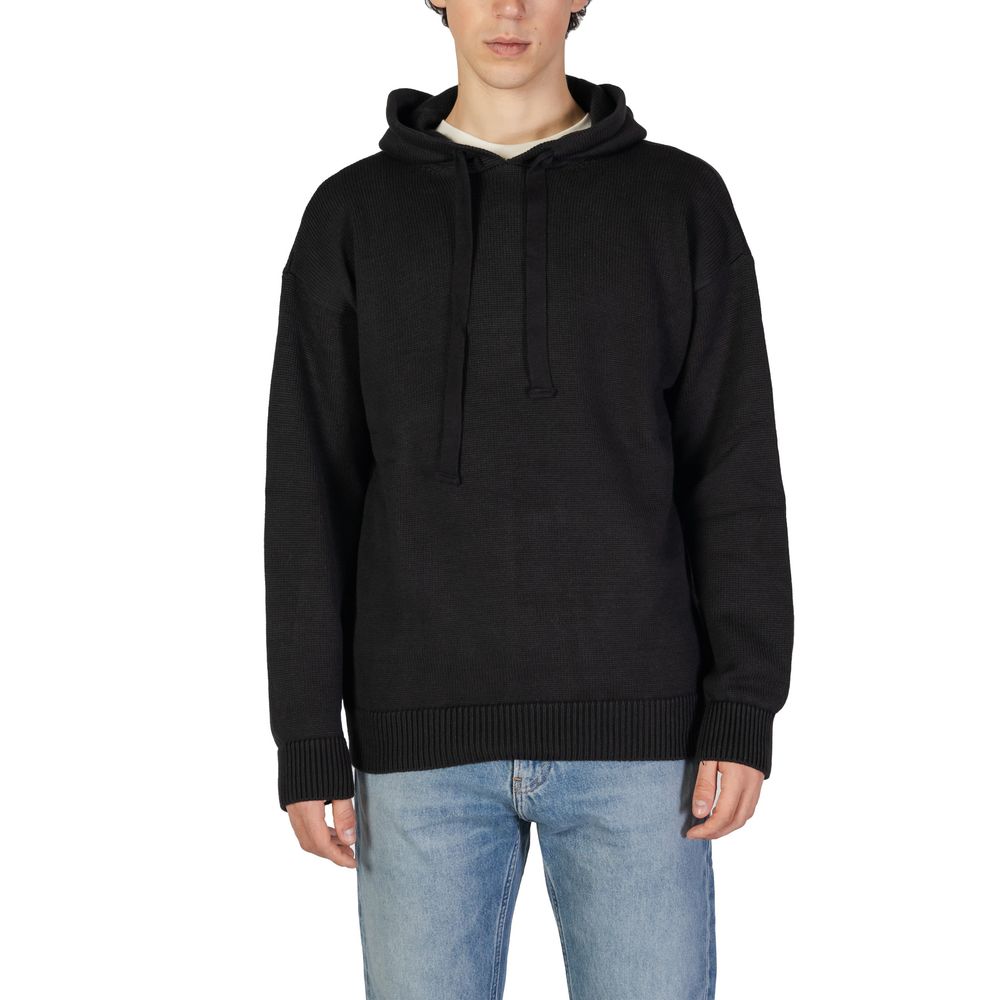 Black Cotton Sweater - ventzia
