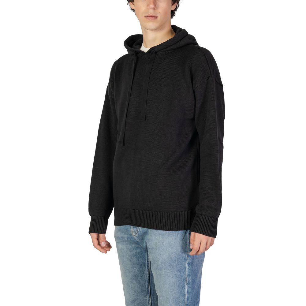 Black Cotton Sweater - ventzia