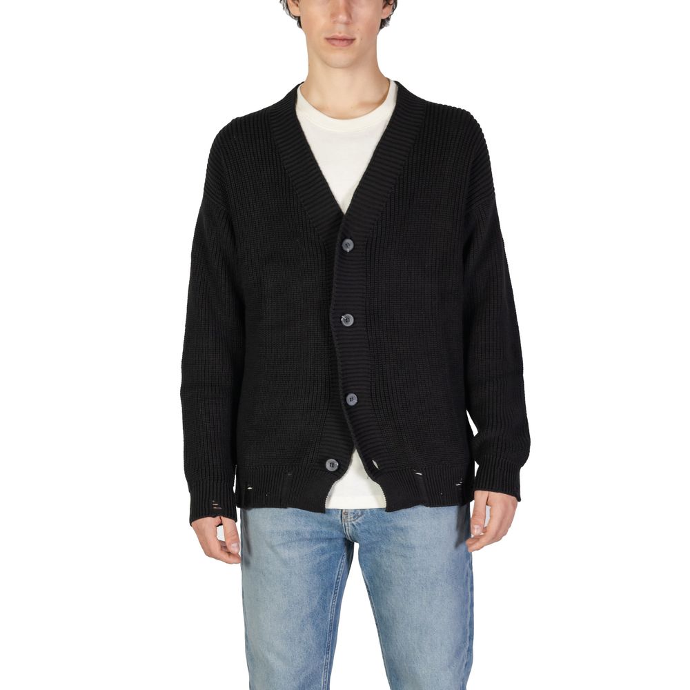 Black Cotton Cardigan - ventzia