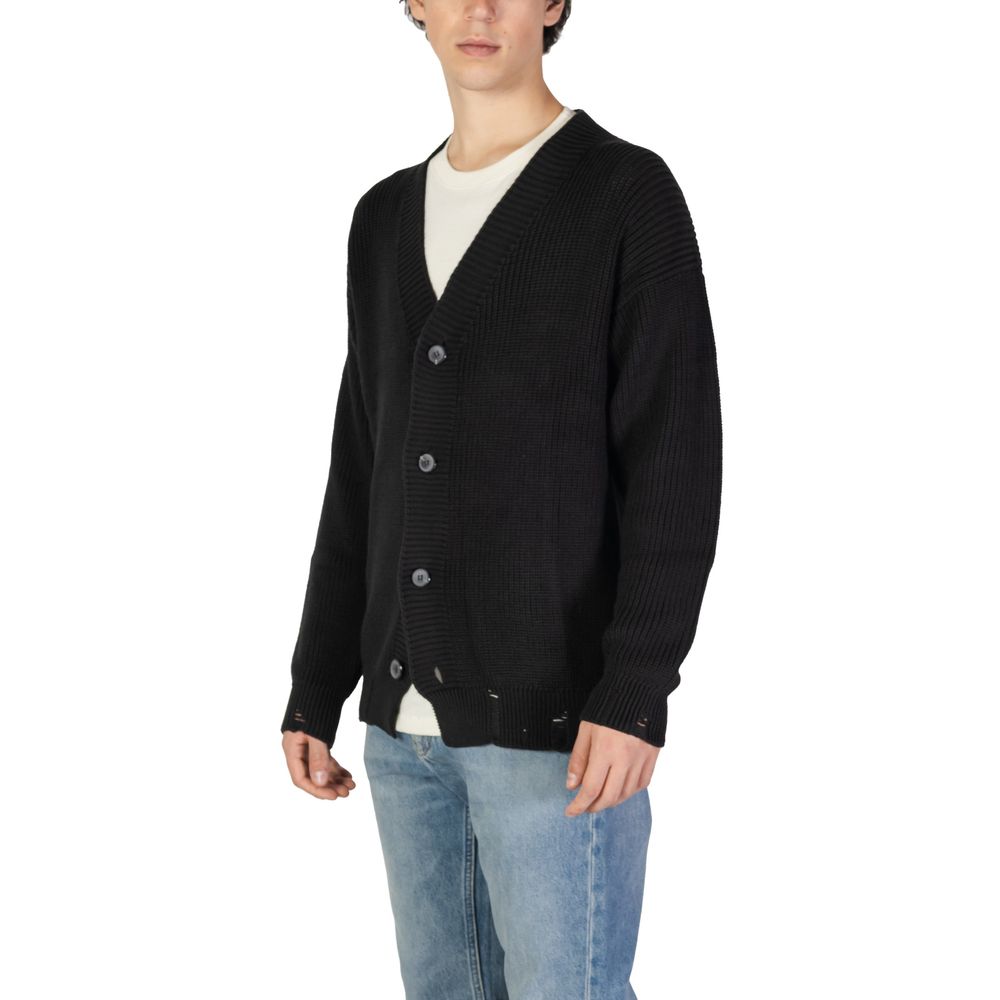 Black Cotton Cardigan - ventzia