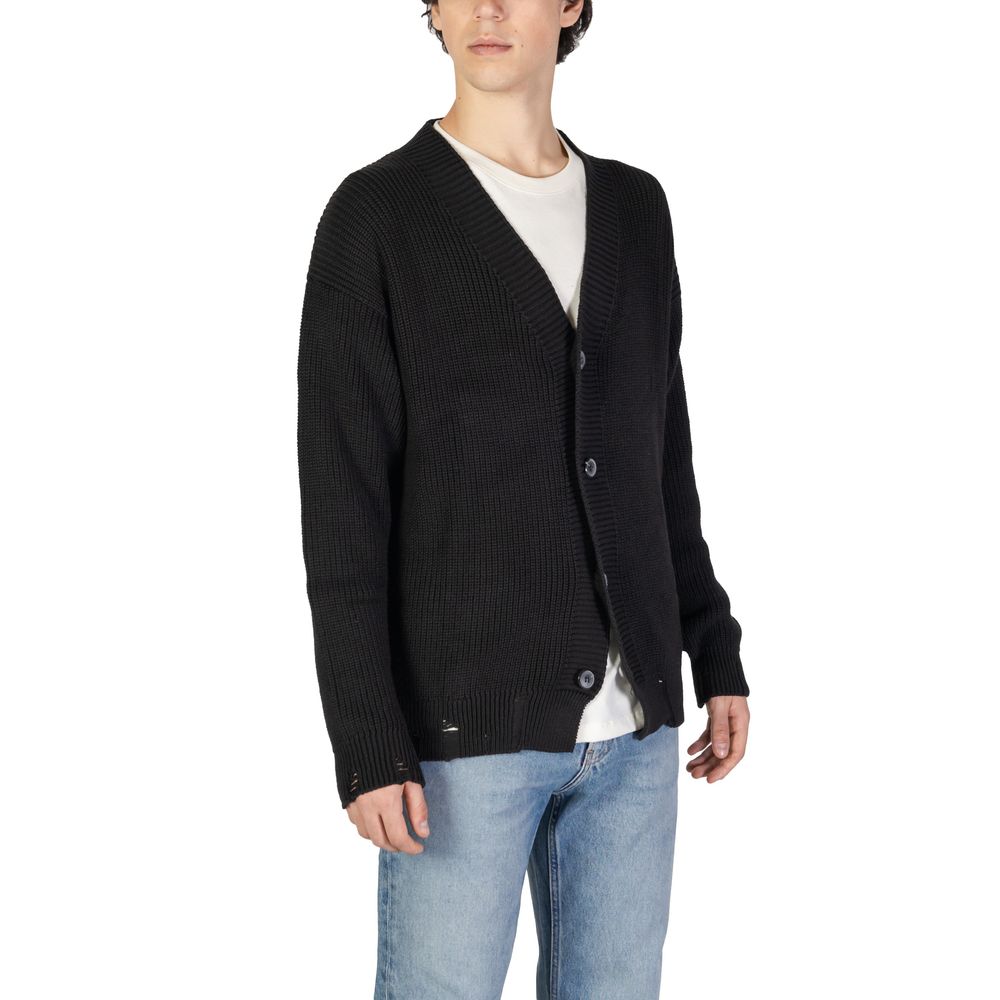Black Cotton Cardigan - ventzia