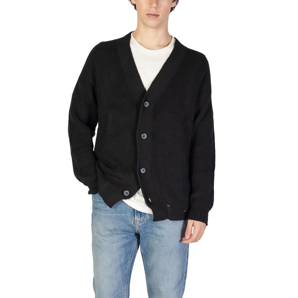 Black Cotton Cardigan - ventzia