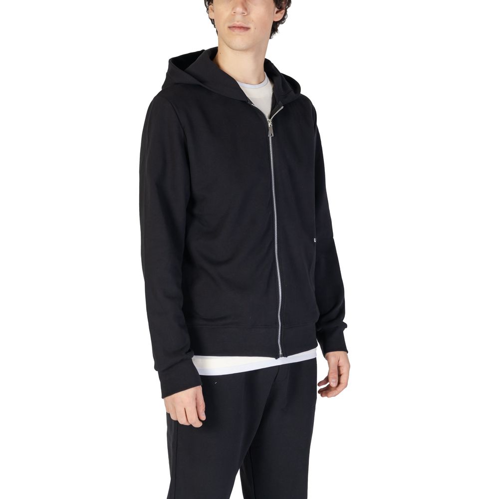 Black Cotton Hoody - ventzia