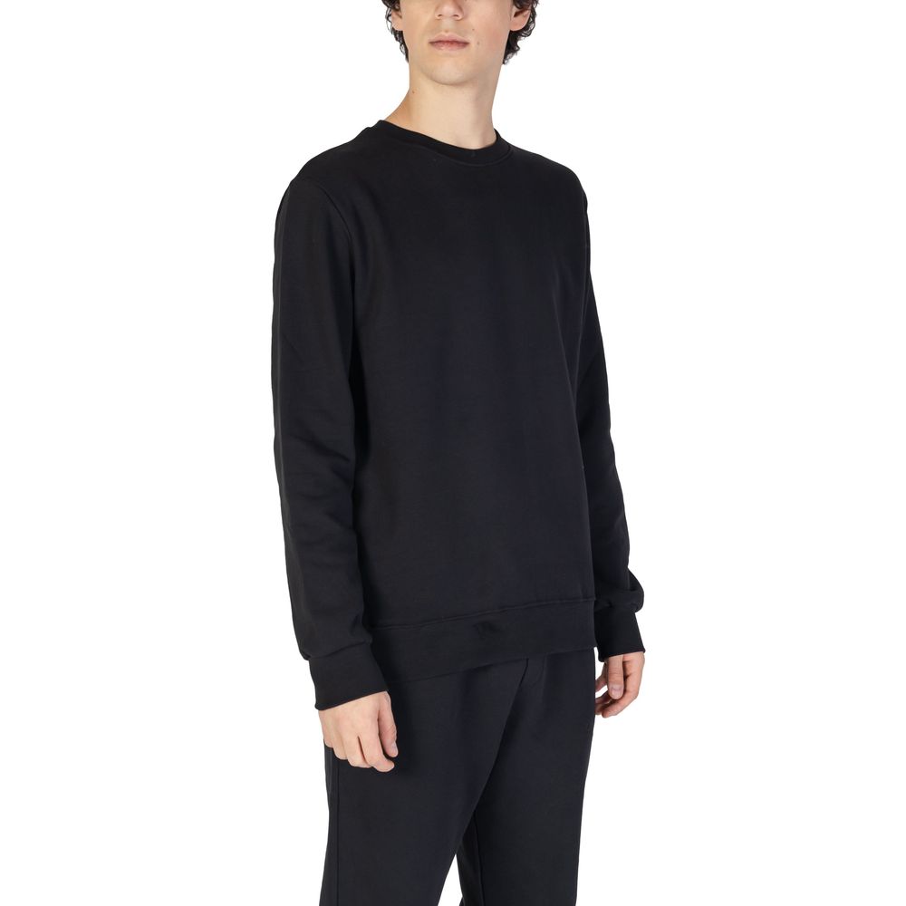 Black Cotton Sweatshirt - ventzia