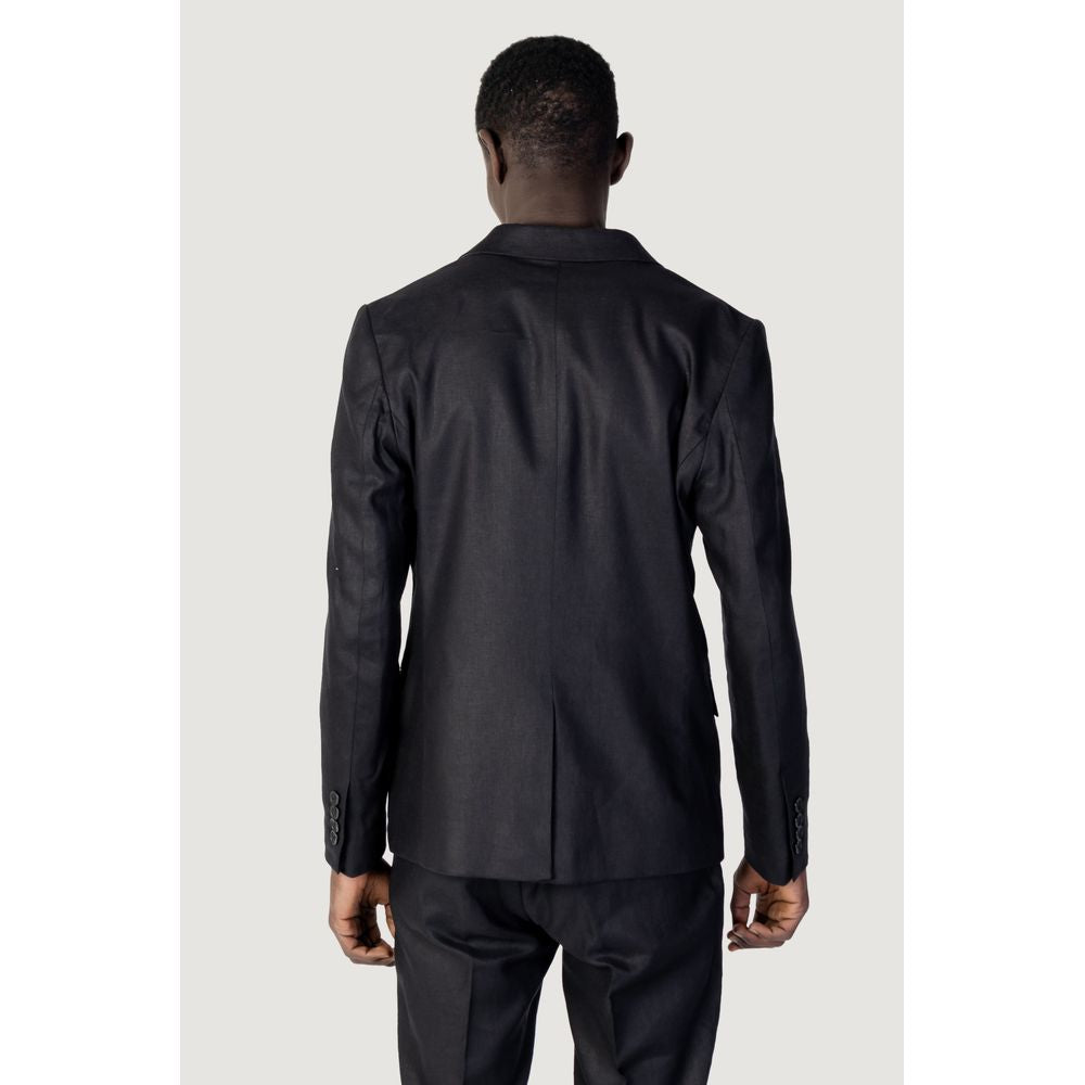 Black Linen Blazer - ventzia