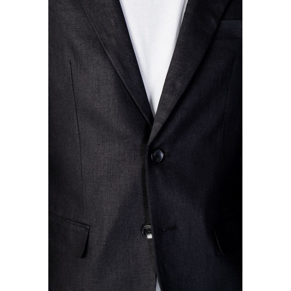 Black Linen Blazer - ventzia