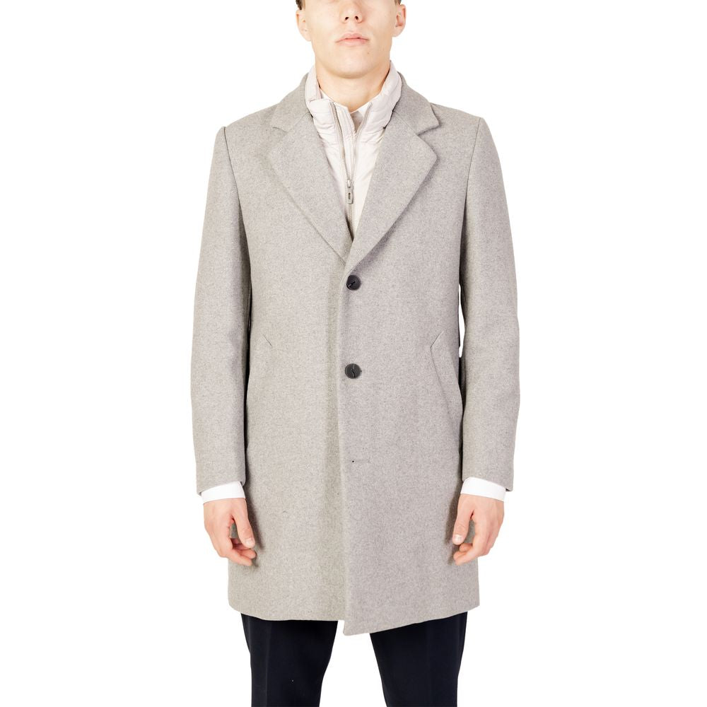 Gray Polyester Coat - ventzia