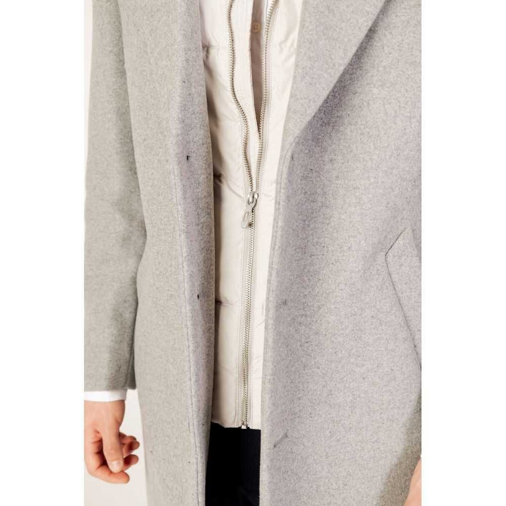 Gray Polyester Coat - ventzia