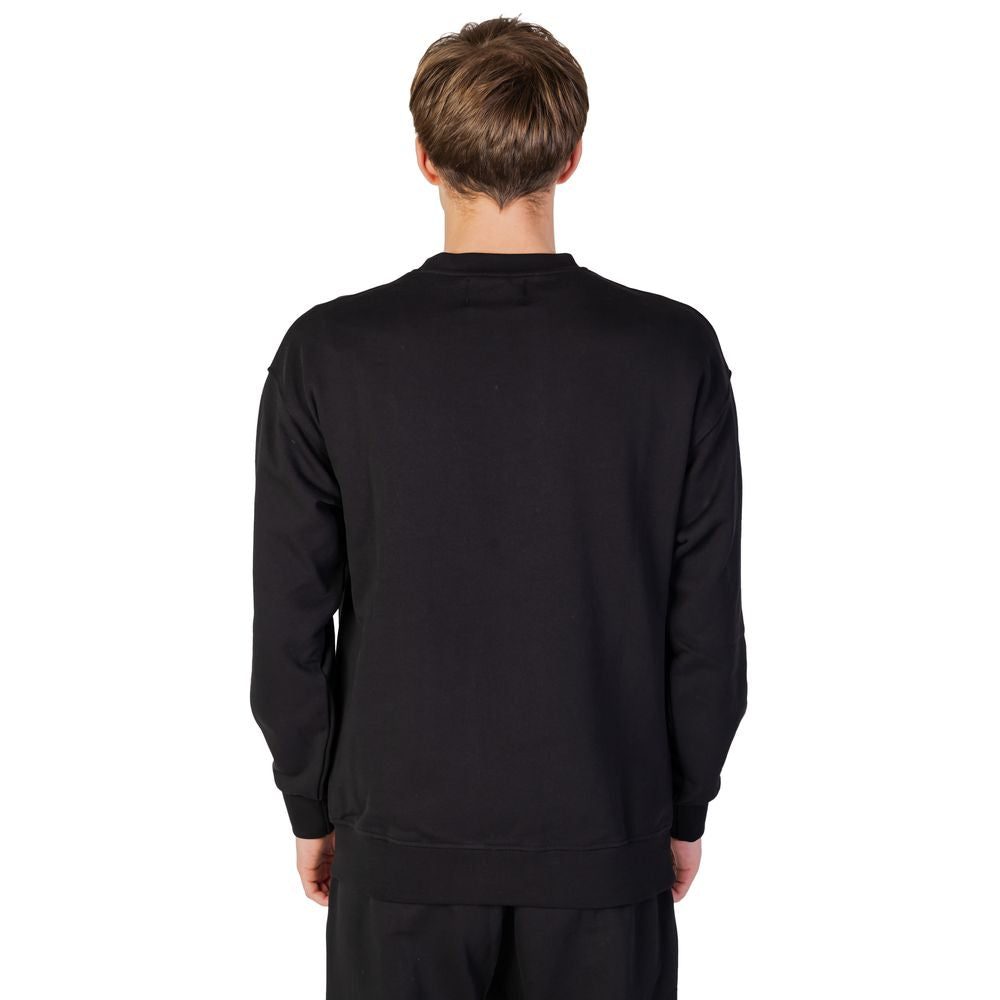 Black Cotton Sweatshirt - ventzia