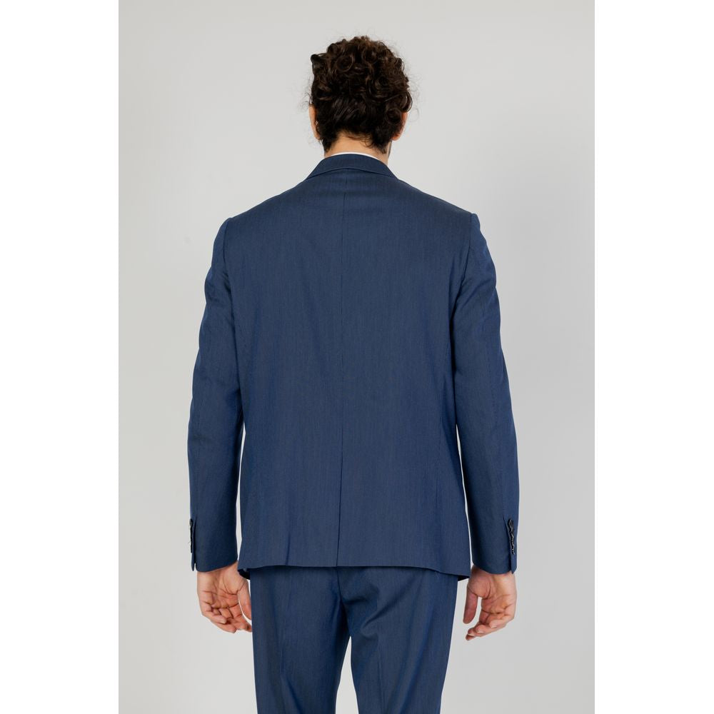 Blue Polyester Blazer - ventzia
