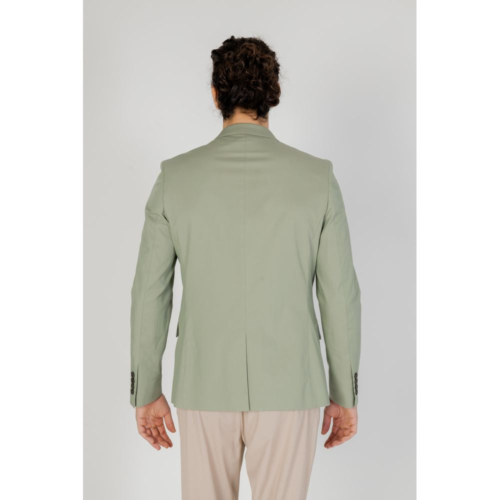 Green Cotton Blazer - ventzia