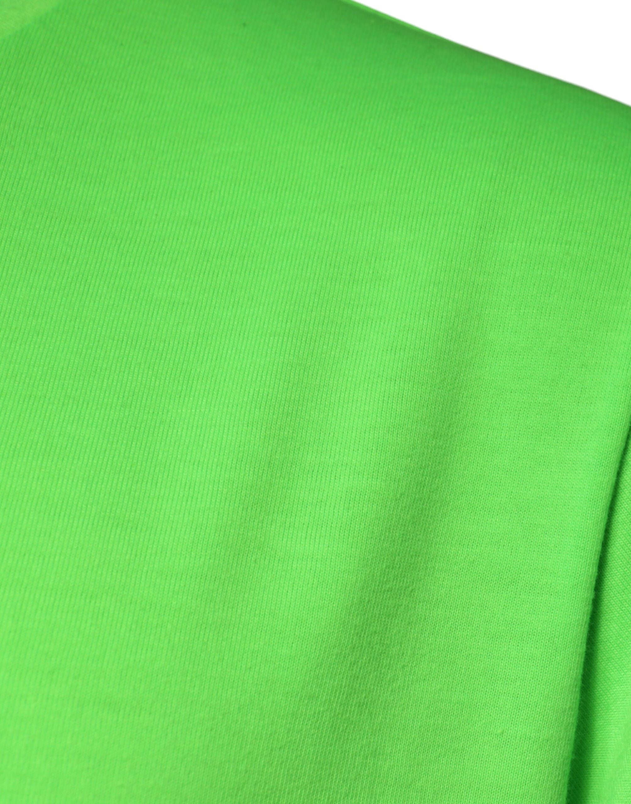 Green Logo Round Neck Short Sleeves T-shirt - ventzia