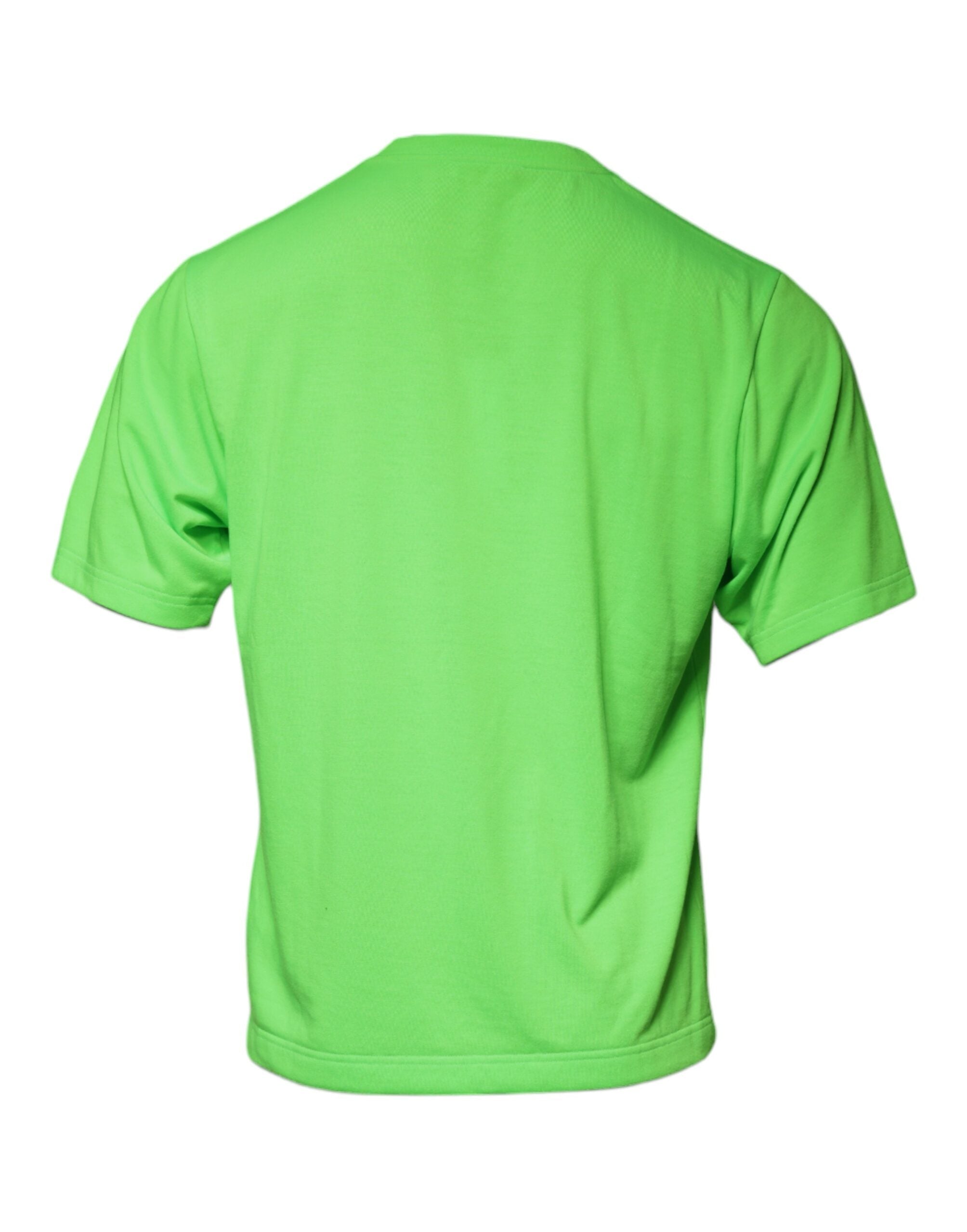 Green Logo Round Neck Short Sleeves T-shirt - ventzia