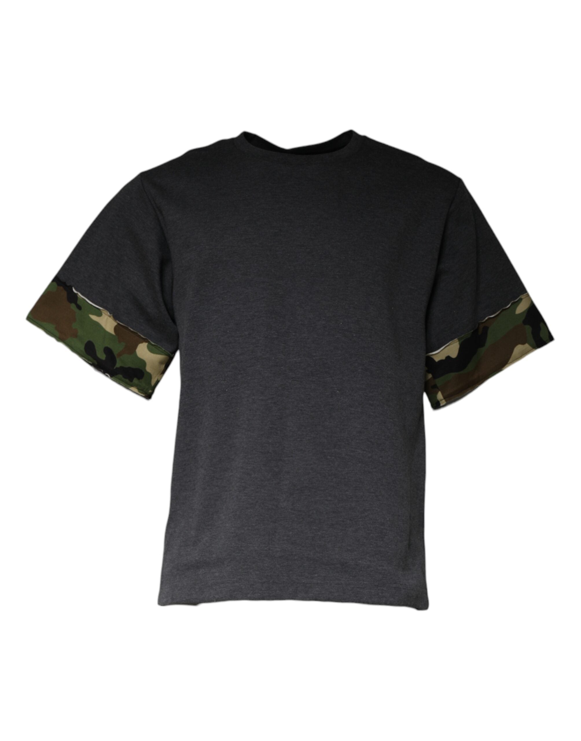 Dark Gray Camouflage Crew Neck T-shirt - ventzia