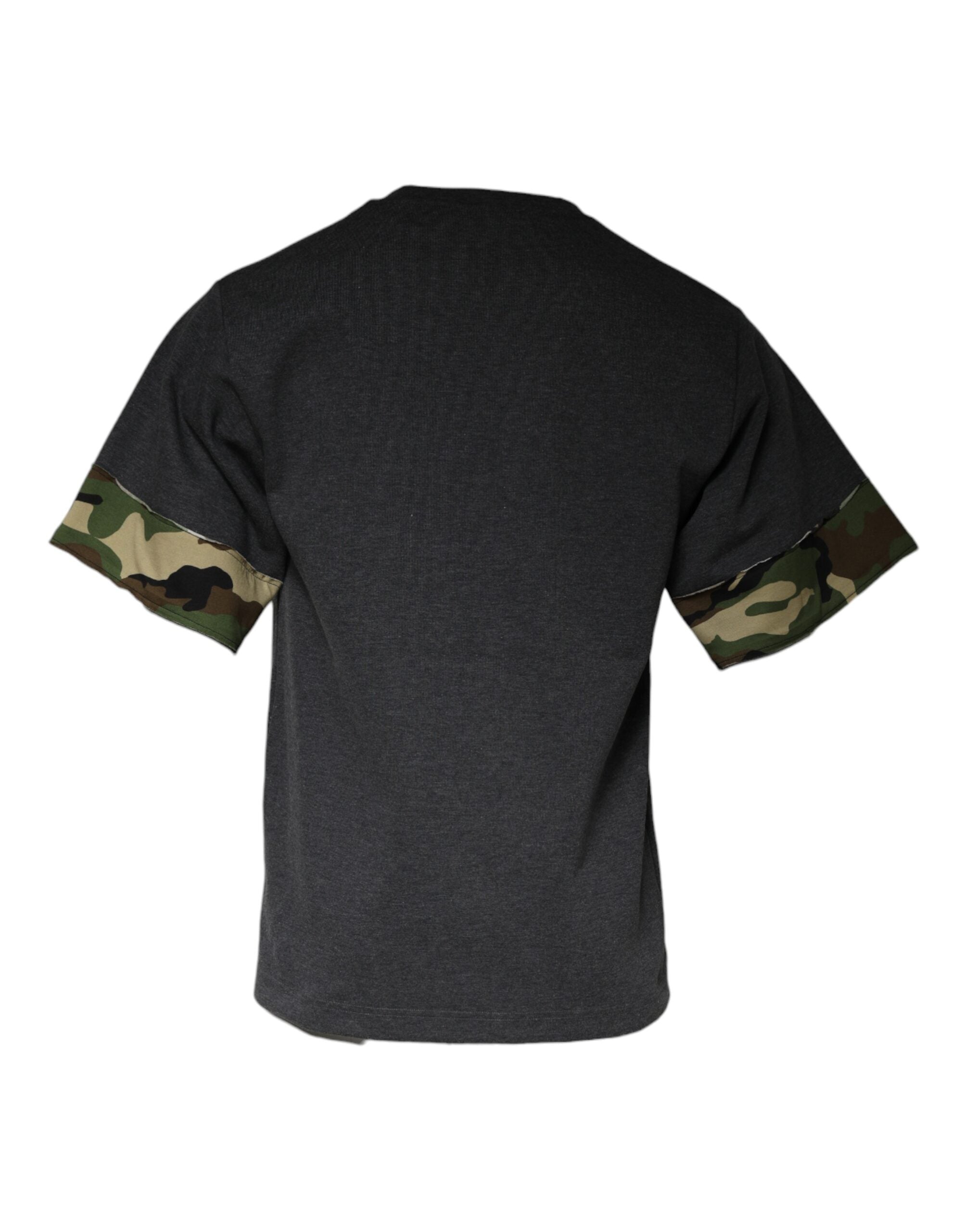 Dark Gray Camouflage Crew Neck T-shirt - ventzia
