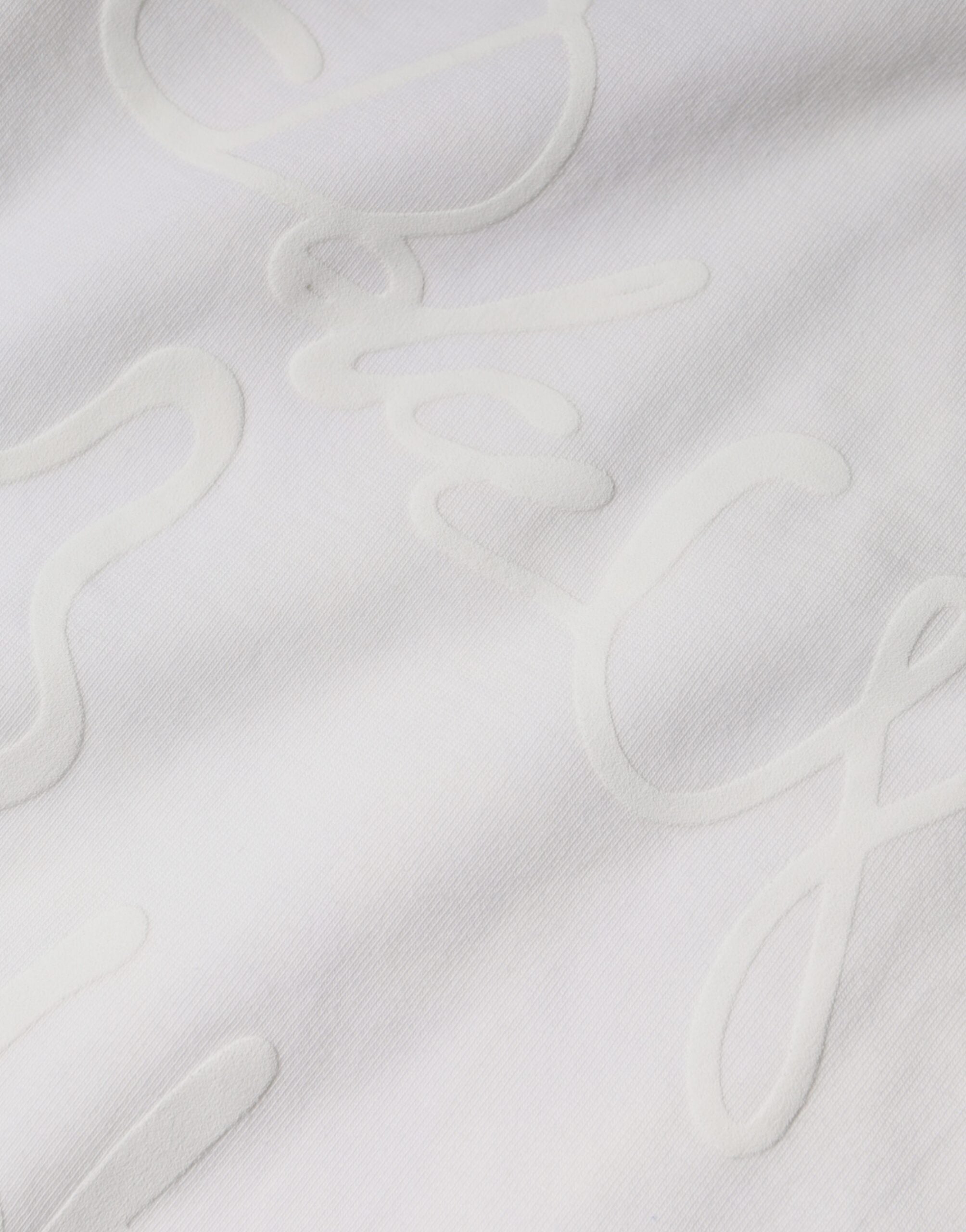 White Logo Print Cotton Crew Neck T-shirt - ventzia