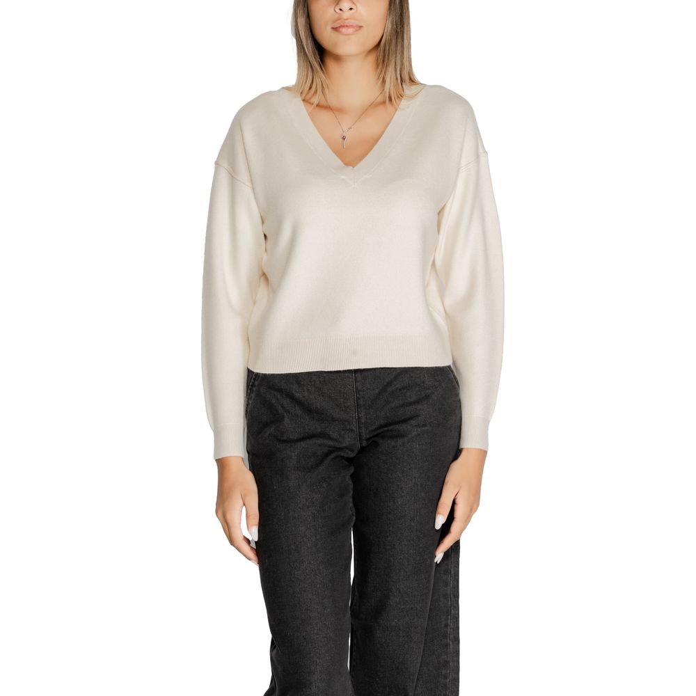 White Viscose Sweater - ventzia