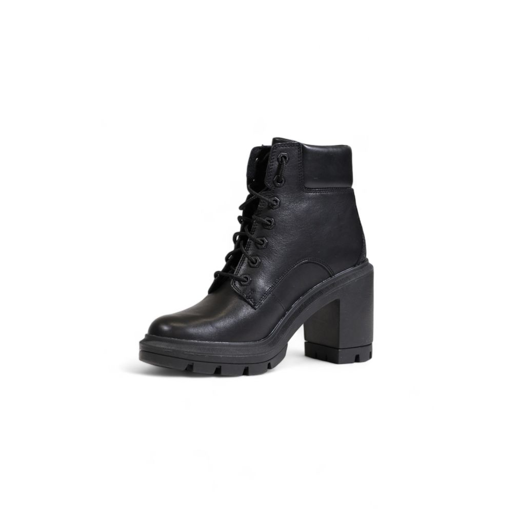 Black Recycled Leather High Heel